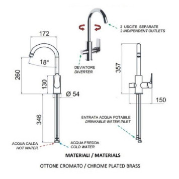 Смеситель для кухни Remer Winner со встроенной подачей питьевой воды хром-2