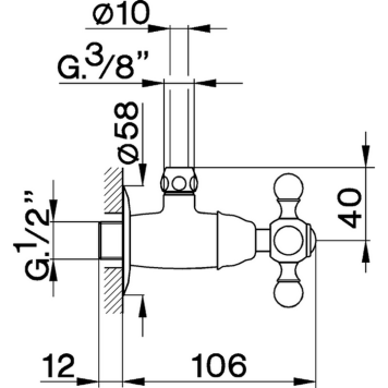 CISAL Угловой вентиль 1/2, цвет: бронза. AR00146027 Акция-1