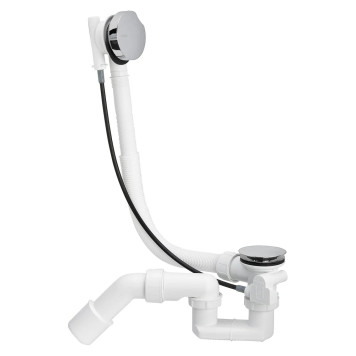 285357 Simplex слив-перелив полуавтомат для стандартных ванн, с сифоном, 40/50 x 540, пластик/хром 285357