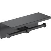 AQ4909MB ОБЕРОН бумагодержатель двойной с полкой, матовый черный AQ4909MB