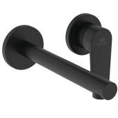 Ideal Standard Ceralife O Смеситель для раковины, настенный, излив: 18см., без донного клапана, для монтажа с A1313NU цвет: чёрный матовый. BE019XG