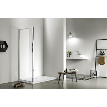 AQ ARI WA 09020CH Неподвижная душевая стенка 900x2000, для комбинации с дверью, профиль хром, стекло прозрачное (AQ NAA 6310-90) AQ ARI WA 09020CH