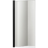 AQ DEL SBA 08015BL Шторка на ванну, одноэлементная, поворотная 800X1500 профиль черный, стекло прозрачное AQ DEL SBA 08015BL