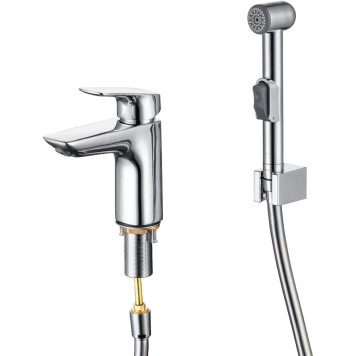 AQ1012CR ВЕГА смеситель для раковины 97 с гигиеническим ручным душем AQ1012CR