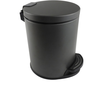 AQ4016MB ВЕГА корзина для мусора с педалью 5л, матовый черный AQ4016MB