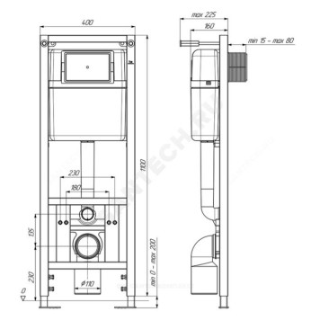 Инсталляция д/унит кнопка WP1300 бел механ АНИ Пласт WCP4130-2
