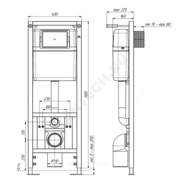 Инсталляция д/унит кнопка WP1310 хром глянц механ АНИ Пласт WCP4131-2