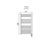 Irsap Ares Полотенцесушитель электрический 58x81.8x3см (15 трубок-2 промежутка), мощность: 400 ватт, с хромир.выкл, провод: 120см, цвет: черный матовый