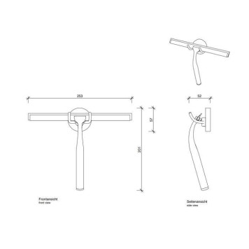 Decor Walther Qquick Щетка для чистки стекла 165х250х30 мм., с настенным держателем и запасной резинкой, цвет хром-1