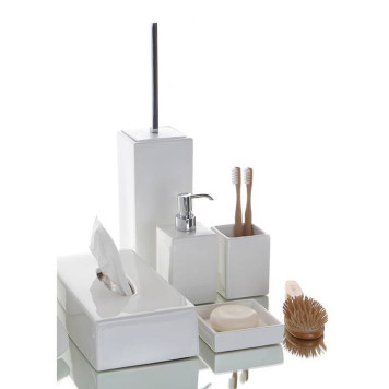 Bertocci Le Ceramiche Дозатор для жидкого мыла, настольный 7,5хh18х7,5см., цвет: белая керамика/хром. 123 4607 0000-1