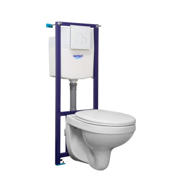 138164S0000B2 Пэк Альфа комфорт (подвес. унитаз с сиденьем полипр. SC, инсталляция, белая панель) (НОВИНКА) 1.3816.4.S00.00B.2