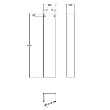 Falper 7.0 Пенал подвесной 30х20х150см, DX, c 1 дверью, цвет: белый. R1003000000BQ-2