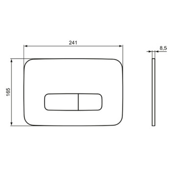 Ideal Standard Oleas M1 Механическая панель смыва, двойной смыв, цвет: белый матовый. R0459AW-2