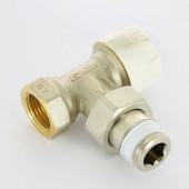 Вентиль термостатический Simplex угловой HВ 1/2 с преднастройкой никель с разъем. соединением