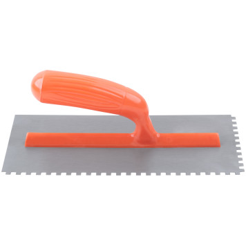 Гладилка стальная с пластиковой ручкой, 280х130 мм зубчатая, зуб 6х6 мм-4