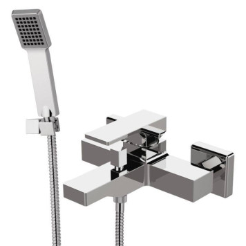 Смеситель для ванны Remer Absolute с лейкой держателем и шлангом хром-1