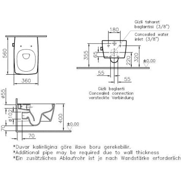 7672B083-0101 Metropole безободковый подвесной унитаз, цвет матовый чёрный (НУЖНА КРЫШКА 122-083-009) 7672B083-0101-1