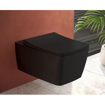 7672B083-0101 Metropole безободковый подвесной унитаз, цвет матовый чёрный (НУЖНА КРЫШКА 122-083-009) 7672B083-0101-2