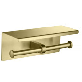 AQ4909BG ОБЕРОН бумагодержатель двойной с полкой, шлиф. золото AQ4909BG