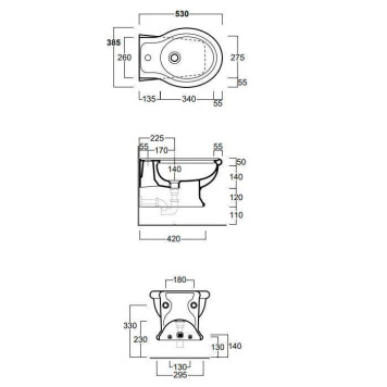 SIMAS Lante Биде подвесное с 1 отв. под смеситель, 53х38см, цвет: черный глянцевый-1