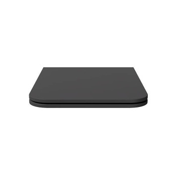 Alice Hide Сиденье с крышкой для унитаза Square, тонкое, с микролифтом, цвет: чёрный матовый/хром. MC3108SQS-3