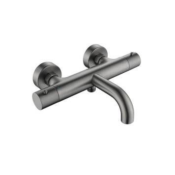 AQ1343BGM ЕВРОПА термостатический смеситель для ванны, оружейная сталь (шлиф. черный хром) AQ1343BGM