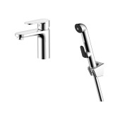 AQ1812CR НИКА смеситель для раковины 90 без донного клапана с гигиеническим ручным душем AQ1812CR