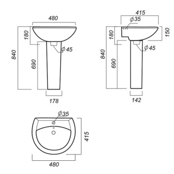 АТТИКА Пьедестал (PD.FS/Attica/N/WHT.G/S1) PD.FS/Attica/N/WHT.G/S1-1