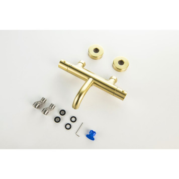 AQ1343BG ЕВРОПА термостатический смеситель для ванны, шлиф. золото AQ1343BG-4