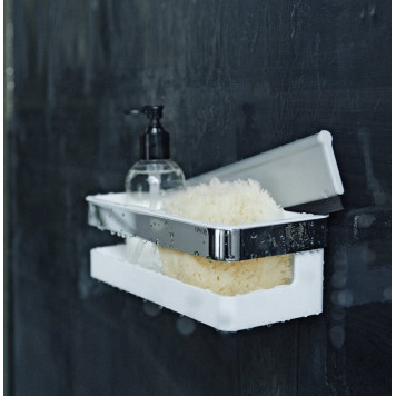 12759010000 COLLECTION MOLL Корзинка для душа, со встроенным стеклоочистителем, белая, хром 12759010000-1