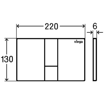 773274 Prevista Панель смыва для унитазов Visign for Style 24, пластик, матовый хром, модель 8614.1 773274-1