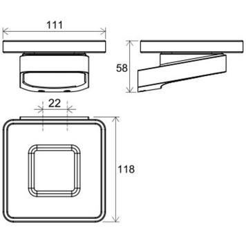 Держатель с мыльницей (стекло) TD 200.20 черный X07P556-3