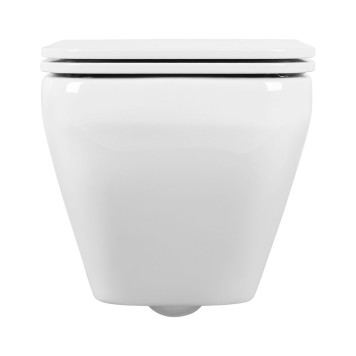 AQ1155-00 ЛИРА Унитаз подвесной безободковый 490365320мм, тонкое сиденье с механизмом плавного закрывания, крепеж AQ1155-00-1