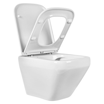 AQ1155-00 ЛИРА Унитаз подвесной безободковый 490365320мм, тонкое сиденье с механизмом плавного закрывания, крепеж AQ1155-00-4