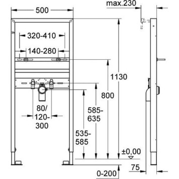 38554001 Rapid SL Система инсталляции для раковины (1,13 м) со звукоизоляцией подключений смесителя 38554001-1