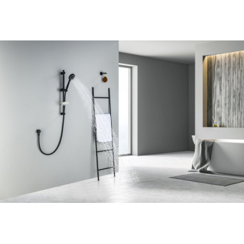 AQ2015MB БЕТТА душевой гарнитур 3jet 60 см, матовый черный AQ2015MB-3