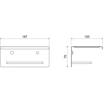 AQ4309MB ЛИБРА бумагодержатель с полкой, матовый черный AQ4309MB-5
