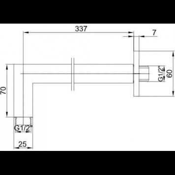 102126699EX держатель верхнего душа 337 мм 102126699EX-1