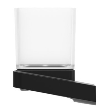 Держатель со стаканом (стекло) TD 210.20 черный X07P557-1