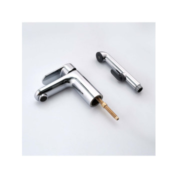 AQ1812CR НИКА смеситель для раковины 90 без донного клапана с гигиеническим ручным душем AQ1812CR-3