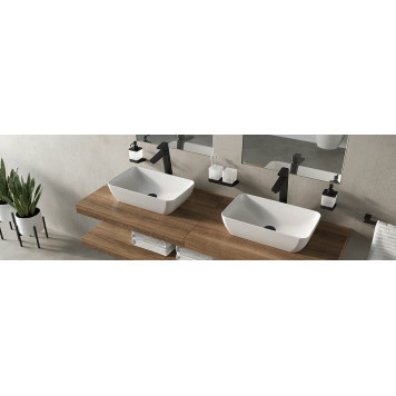 Держатель с двумя стаканами (стекло) TD 220.20 черный X07P558-3