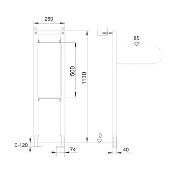 INS-0000021 Aquatek Модуль для установки поручней 113025040 мм INS-0000021-2