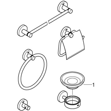40344001 Essentials Набор аксес.(5 предметов), хром 40344001-2