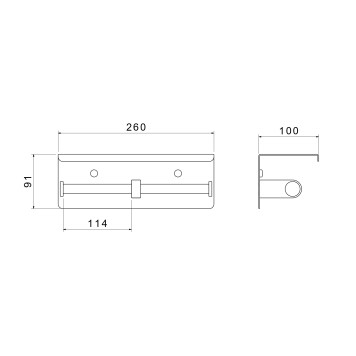 AQ4909BG ОБЕРОН бумагодержатель двойной с полкой, шлиф. золото AQ4909BG-2