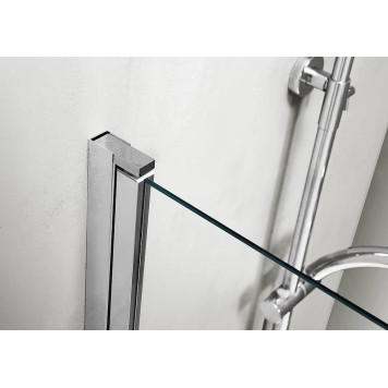 AQ DEL SBA 08015BL Шторка на ванну, одноэлементная, поворотная 800X1500 профиль черный, стекло прозрачное AQ DEL SBA 08015BL-2