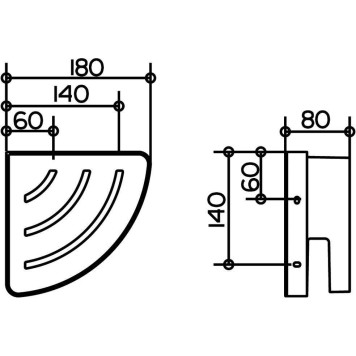 12757010000 COLLECTION MOLL Угловая корзинка для душа, белая, хром 12757010000-3