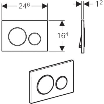 115.882.SN.1 Клавиша смыва Sigma 20, двойной смыв, к 111.300/350/361/362/380/390/796 нерж. сталь 115.882.SN.1-1