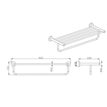 AQ4015CR ВЕГА полка для полотенец AQ4015CR-1
