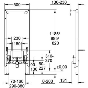 38553001 Rapid SL Монтажный элемент для биде, 1.13 м (без креплений к стене) 38553001-1