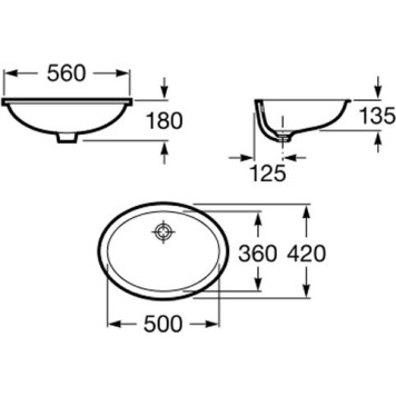 327871001 Berna раковина встраиваемая снизу 564х424х180 327871001-1